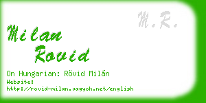 milan rovid business card